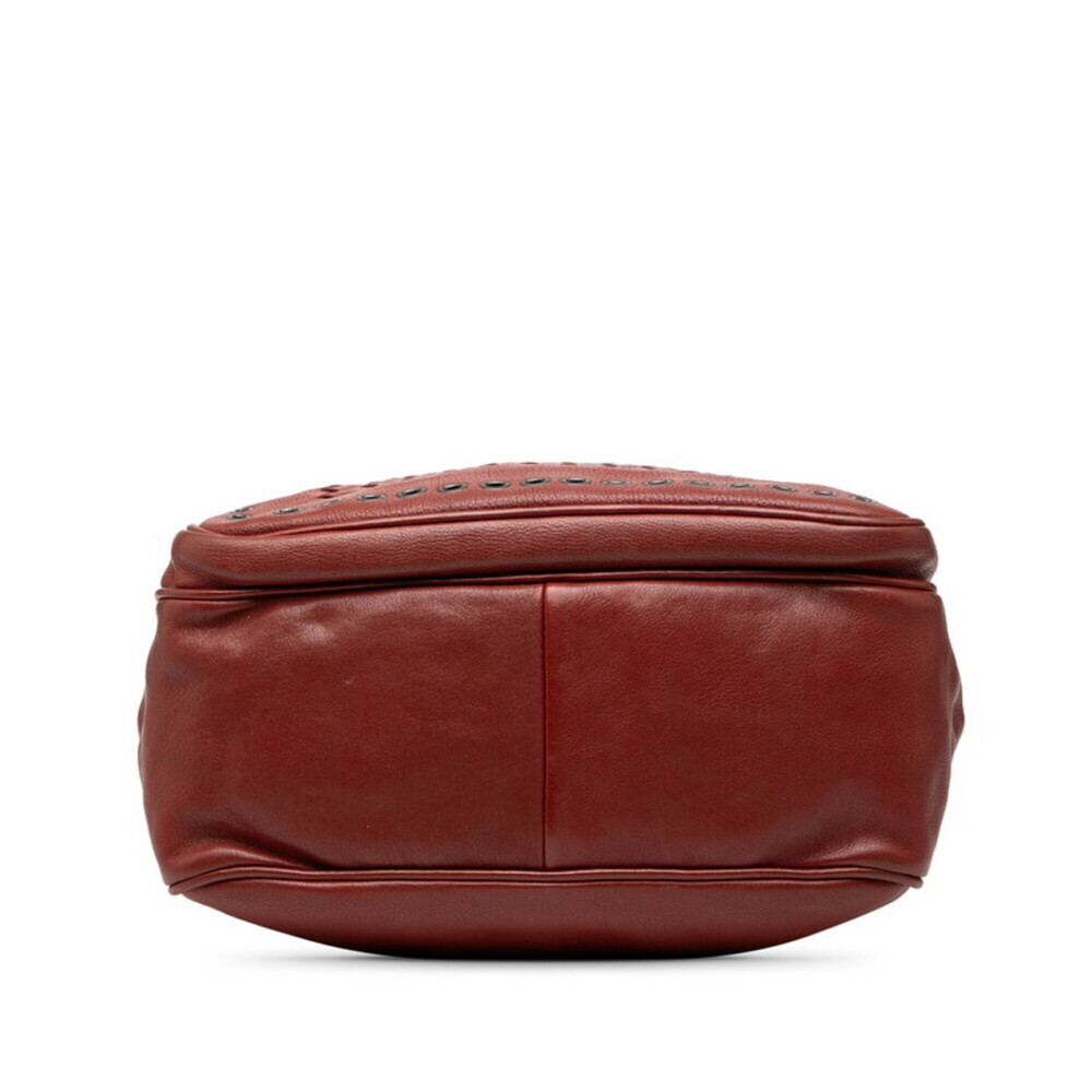 BOTTEGA VENETA Red Leather Intrecciato Shoulder Bag - Picture 3 of 6